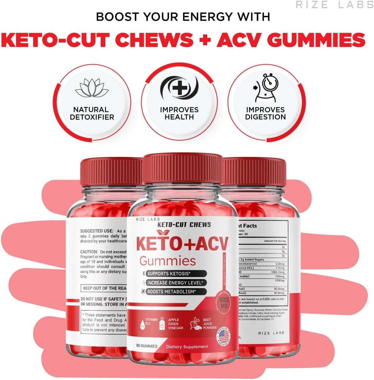 (2 Pack) Keto-Cut Chews ACV Gummies - Keto-Cut Chews Premium Keto ACV for Advanced Weight Loss, Keto + ACV Gummy, Keto Cut Chews Maximum Strength Supplement, KetoCut Chews Reviews (120 Gummies)