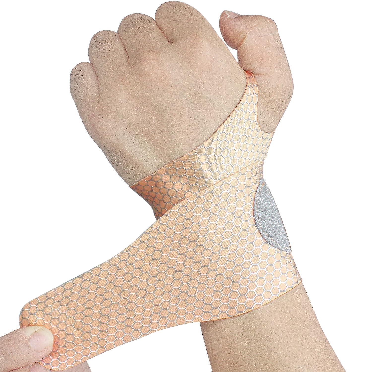 2 Pcs Ultra-Thin Wrist Brace Support for Carpal Tunnel, Pain Relief, Arthritis, Tendonitis, Elastic Wrist Wraps Right and Left Hands - Compression and Support for Fitness Enthusiasts (Skin Tone)