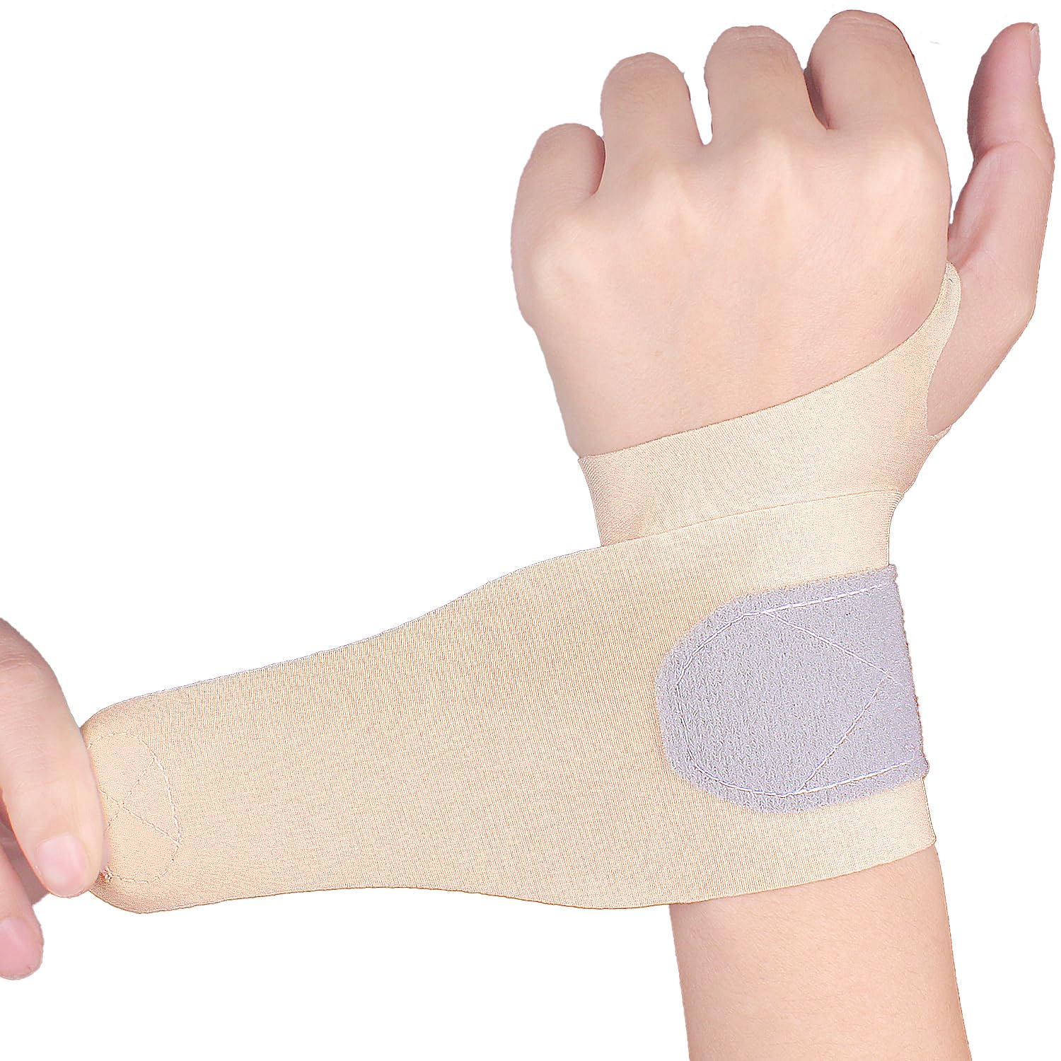 2 Pcs Ultra-Thin Wrist Brace Support for Carpal Tunnel, Pain Relief, Arthritis, Tendonitis, Elastic Wrist Wraps Right and Left Hands - Compression and Support for Fitness Enthusiasts (Skin Tone)