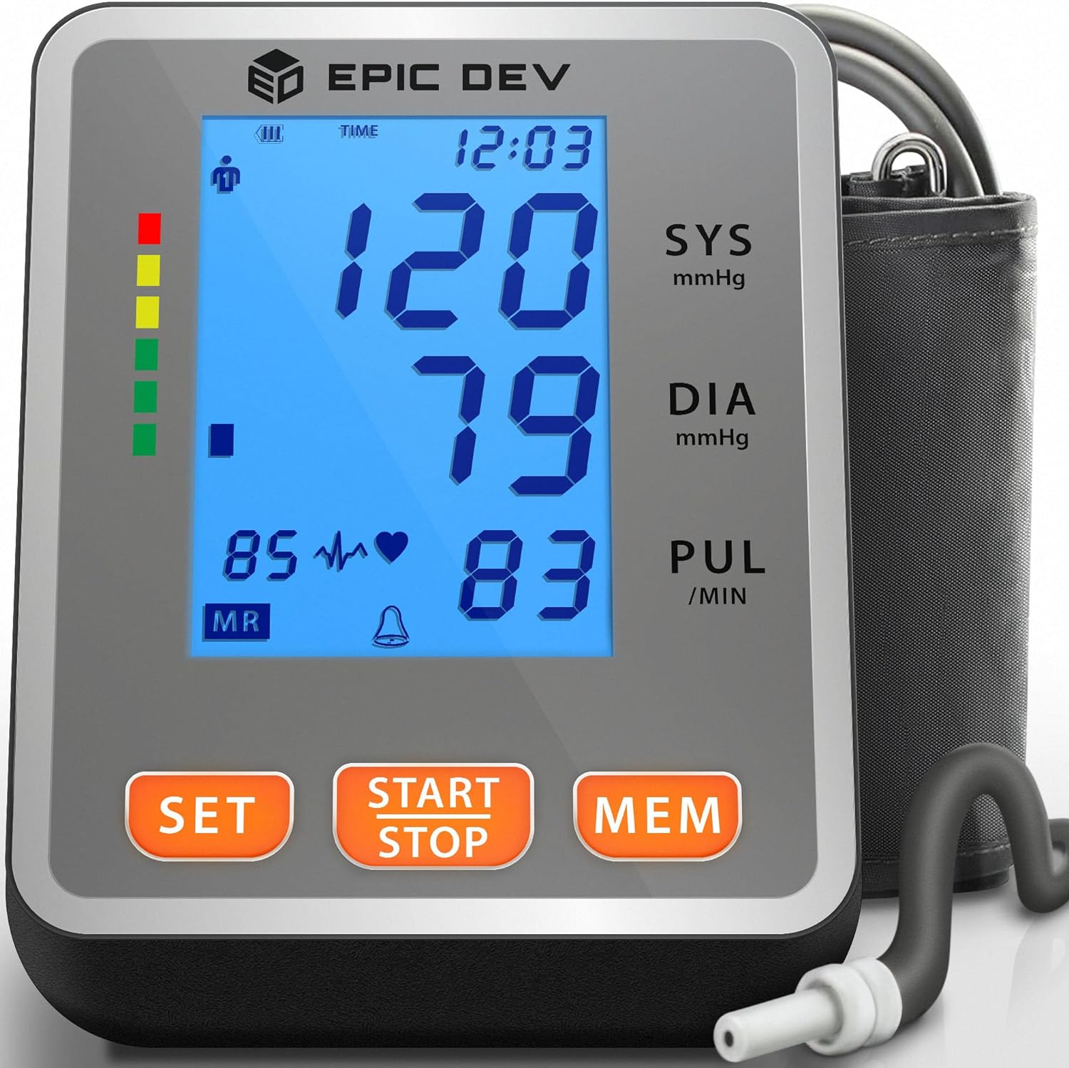 2024 Upgraded Release Automatic Upper Arm Blood Pressure Monitor - Large Backlit LCD Digital Display, Automatic Digital Machine with Uppre Arm Adjustable Large Cuff BP Monitor for Home Use