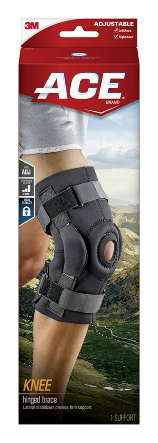 ACE Adjustable Knee Brace with Side Stabilizers Provides Support  Compression to Arthritic and Painful Knee Joints