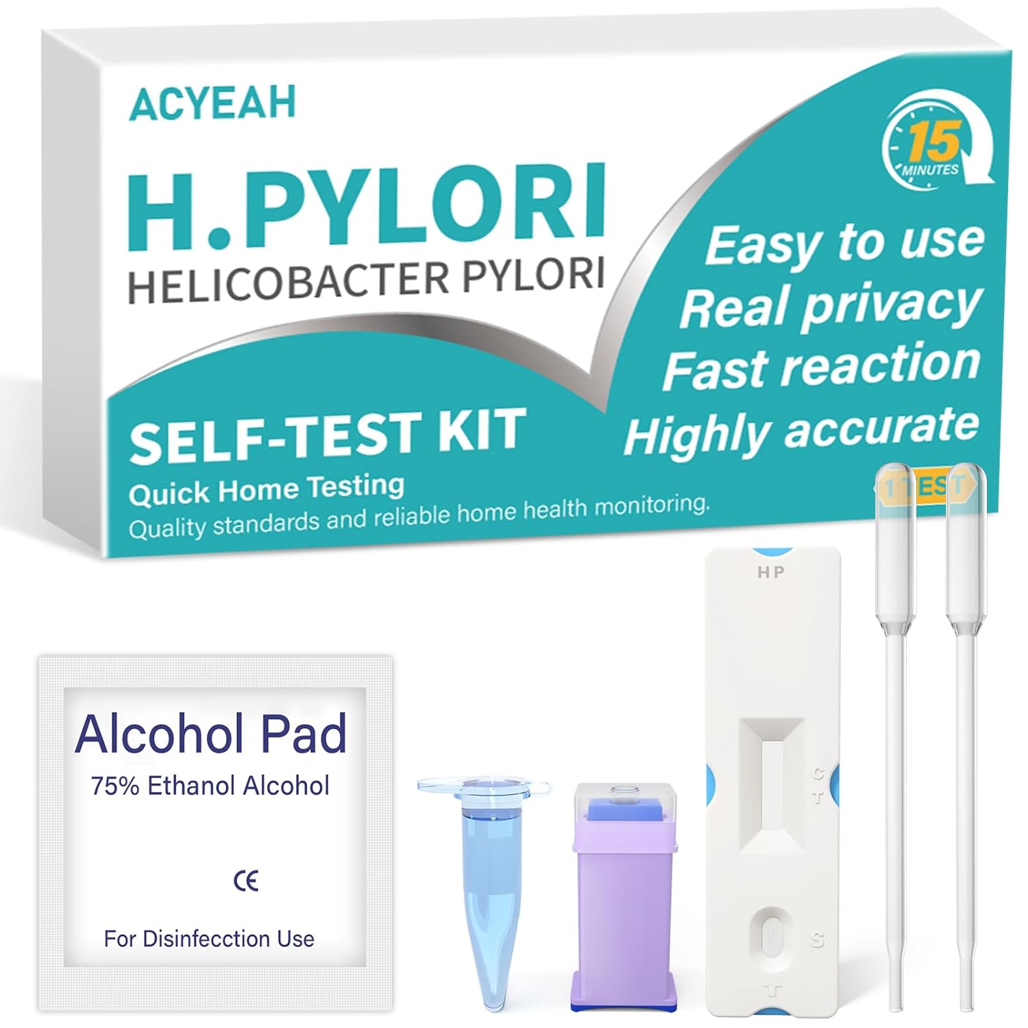 ACYEAH H Pylori Test Kit, H. Pylori Self Test Kit, Helicobacter Pylori Test Kits At Home, H-pylori Test Kit, Fast and Highly Accurate