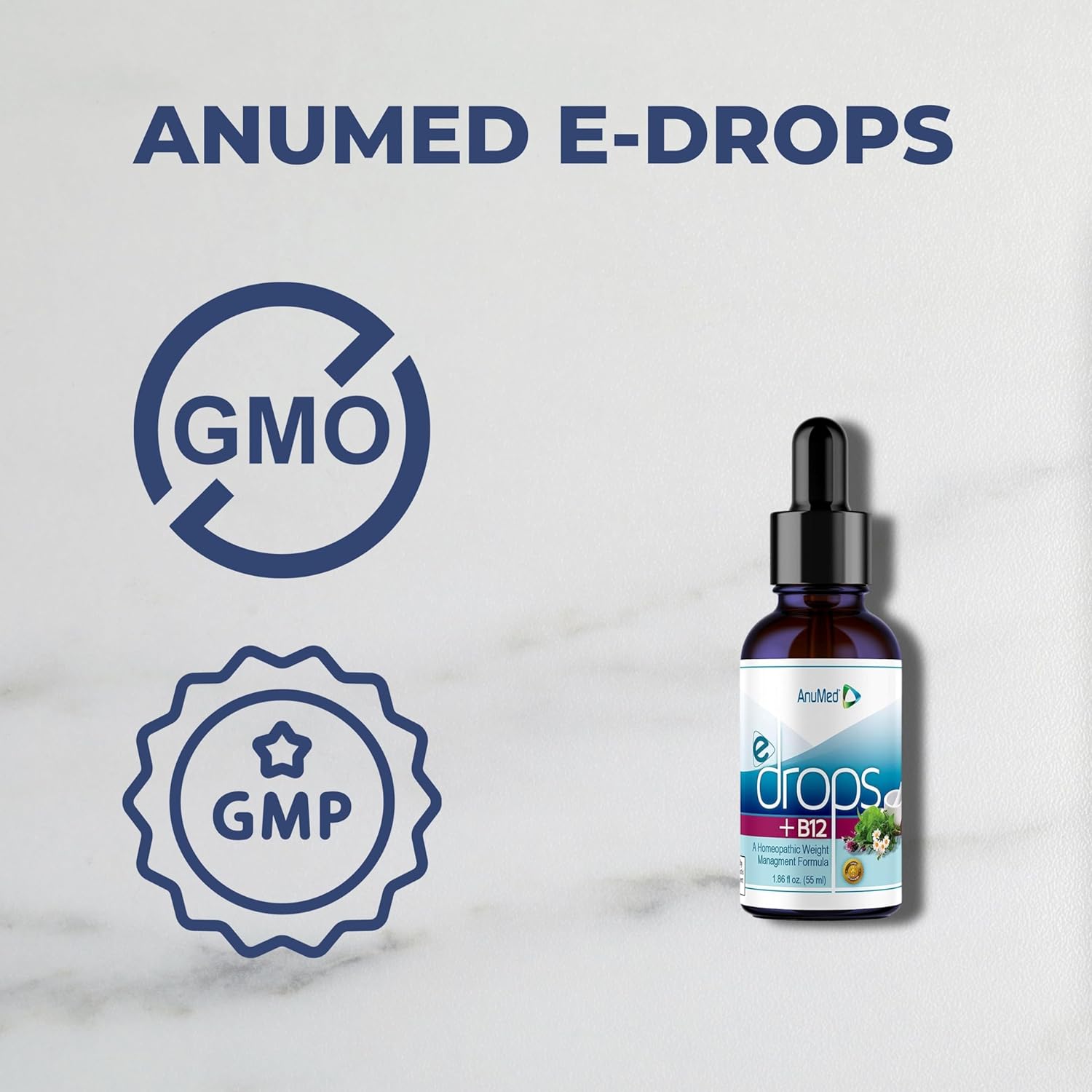 Anumed e-Drops - Metabolism, Control Hunger, Fast Transformation Healthy Weight Management - Natural Vegan, Keto Friendly for Women  Men (2oz) w/Bonus Worldwidenutrition Multi-Purpose Key Chain