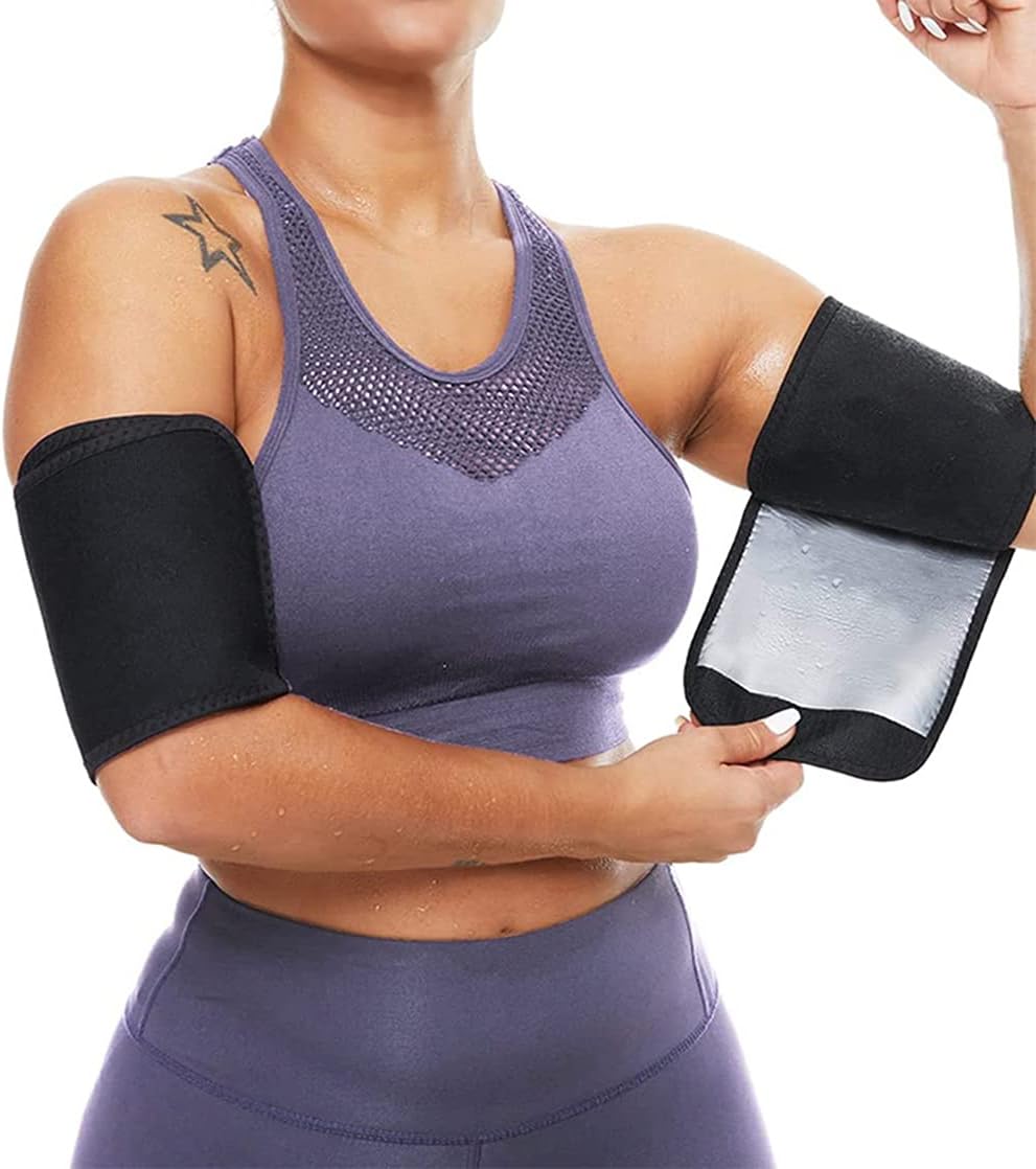 Arm Trimmers for Women Pair Sauna Sweat Arm Shaper Bands Adjustable Compression Sleeves Wraps For Sports Workout