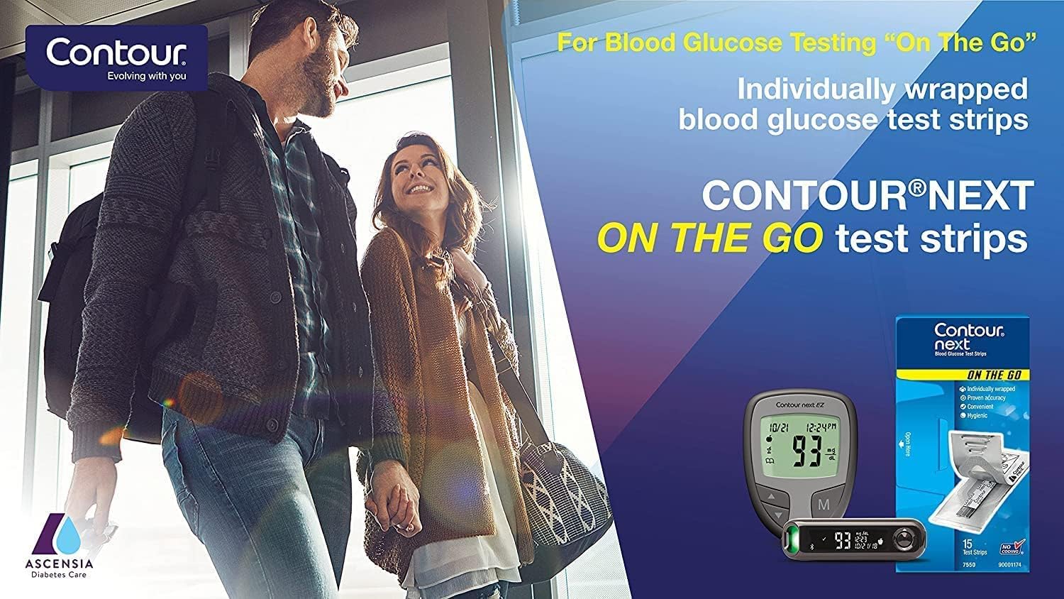 Ascensia Contour next Blood Glucose Test Strips for Diabetes, 70 Count