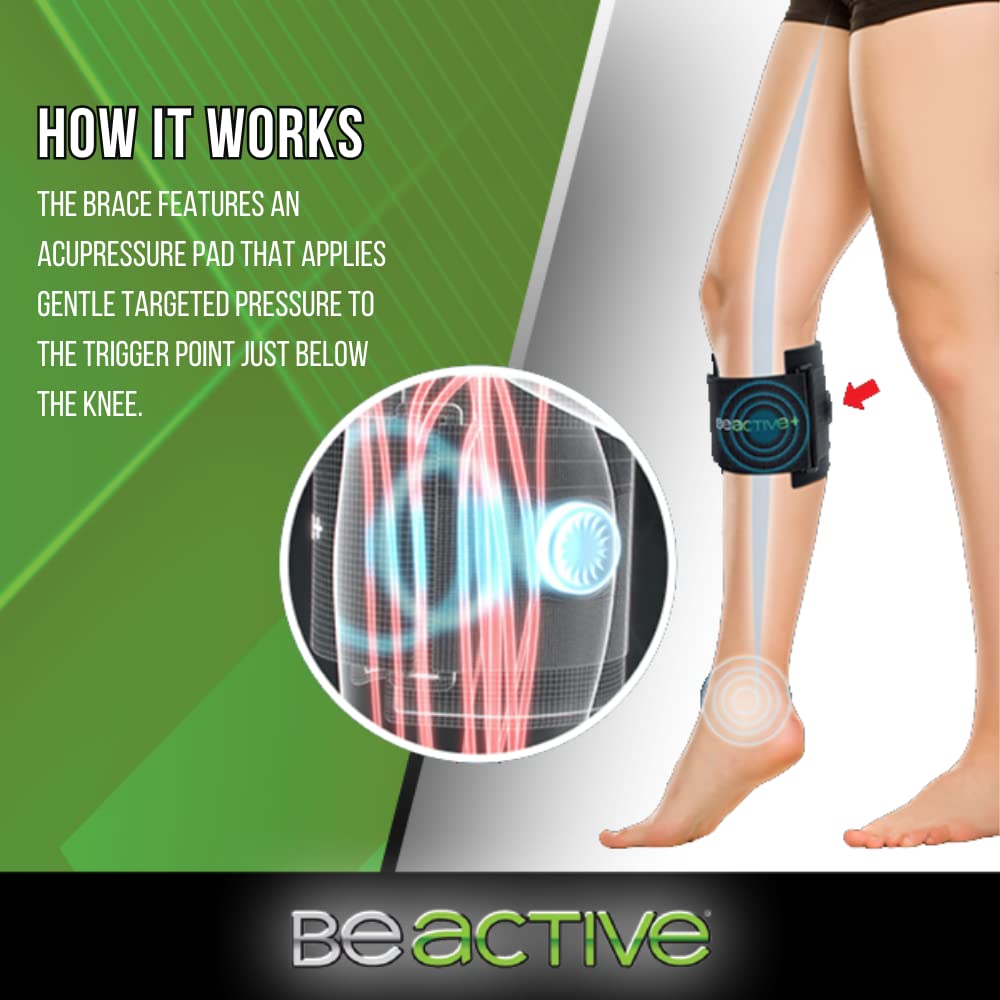 BeActive Plus Acupressure System - Sciatica Pain Relief Brace For Sciatic Nerve Pain, Lower Back, Hip- Knee Brace With Pressure Pad Targeted Compression - Unisex
