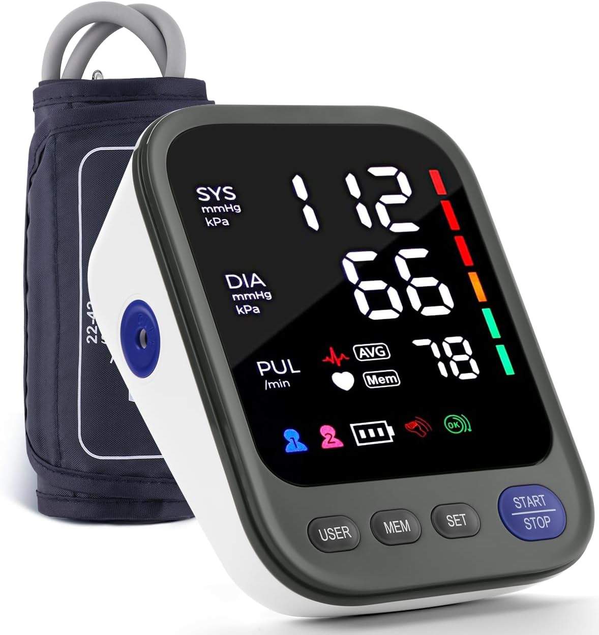 Blood Pressure Machine, Automatic Digital Upper Arm Blood Pressure Monitor with Adjustable Large Cuff, Irregular Heartbeat  Hypertension Detector 1