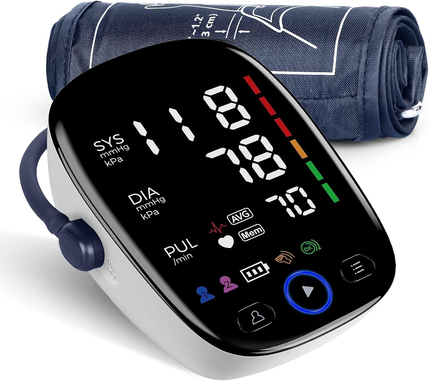 Blood Pressure Machine LED Display Automatic Digital Blood Pressure Monitors with Large Cuff 8.7-16.5 inches Memory Monitor