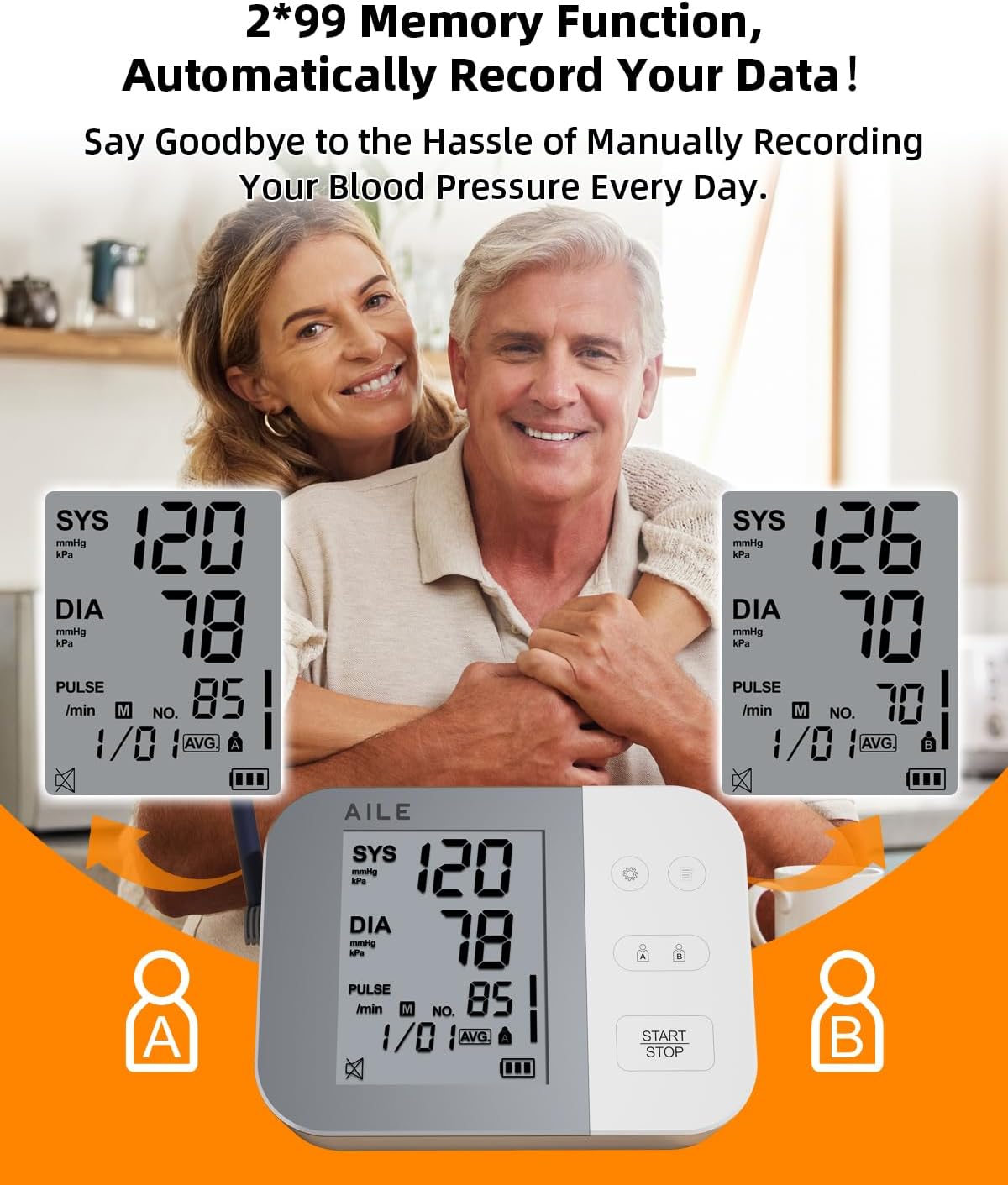 Blood Pressure Monitor for Home Use: AILE 111 Blood Pressure Machine - Blood Pressure Cuff (8.7-16.5) - Voice Broadcast - Accurate and Reliable Upper Arm BP Monitor