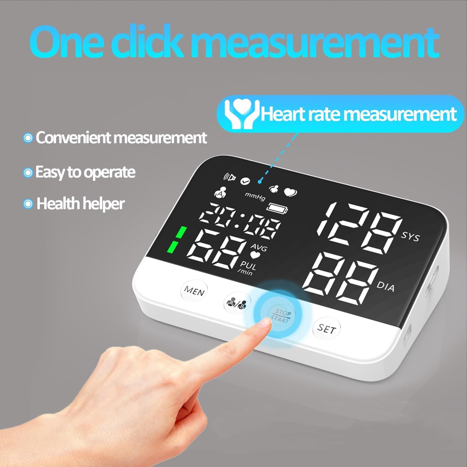 Blood Pressure Monitor,Blood Pressure Monitors for Home use,Upper arm Blood Pressure Monitor,Large LED Display,Voice Broadcast,8.6-12.6 inch Adjustable Large Cuff,120 Sets Memory,Rechargeable Battery