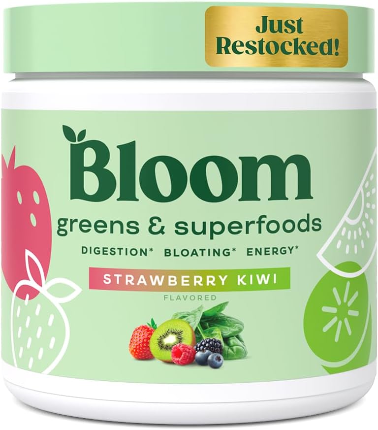 Bloom Nutrition Super Greens Powder Smoothie Juice Mix - Probiotics for Digestive Health Bloating Relief for Women, Digestive Enzymes with Superfoods Spirulina Chlorella for Gut Health (Mango)