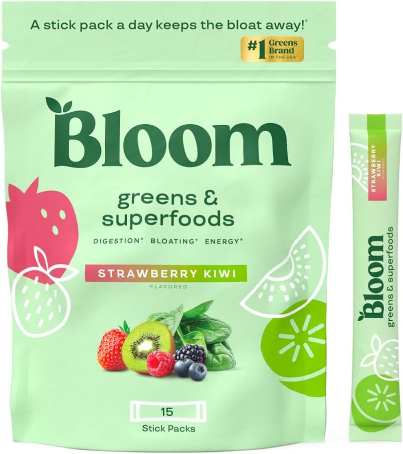 Bloom Nutrition Super Greens Powder Smoothie Juice Mix - Probiotics for Digestive Health Bloating Relief for Women, Digestive Enzymes with Superfoods Spirulina Chlorella for Gut Health (Mango)