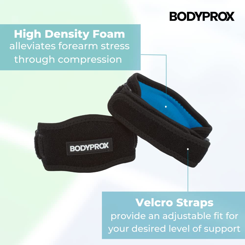 Bodyprox Elbow Brace 2 Pack for Tennis  Golfers Elbow Pain Relief