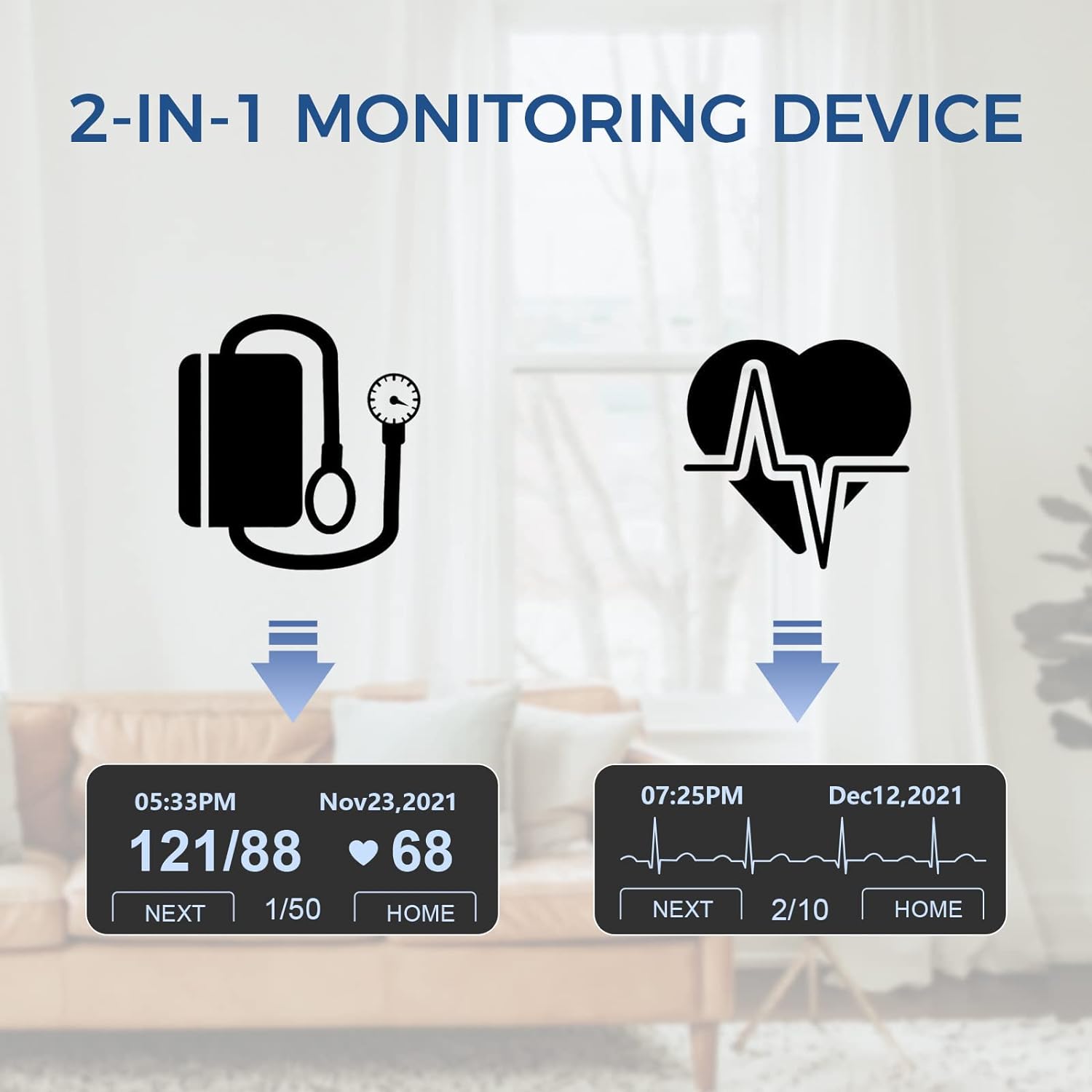 Checkme BP2 WiFi Blood Pressure Monitor for Home Use, Bluetooth Automatic Arm Cuff, Smart Digital BP Machine, Wireless Portable USB Rechargeable with X3 Accuracy Function, Free APP for iOS Android