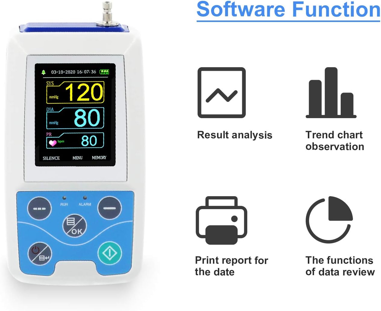 CONTEC ABPM50 Handheld 24hours Ambulatory Blood Pressure Monitor with 2cuffs(25-35cm33-47cm),NIBP