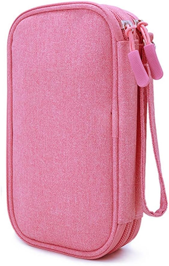 Diabetic Supplies Storage Bag Travel Case Organizer for Glucose Meter, Insulin Pen, Blood Sugar Test Strips, Lancets, Syringe, Needles, Alcohol Wipes, Diabetes Testing Kit Carrying Case Bag (Pink)