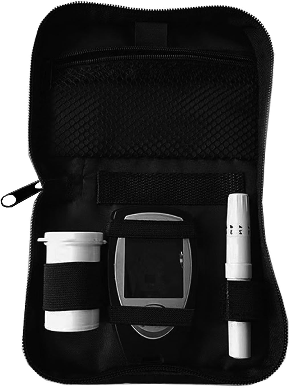 Diabetic Supplies Travel Case Storage Bag Diabetes Supply Organizer Pouch for Glucose Meter, Monitoring System, Blood Sugar Test Strips, Insulin Pens, Lancets, Vials, Pen Needles, Alcohol Wipes