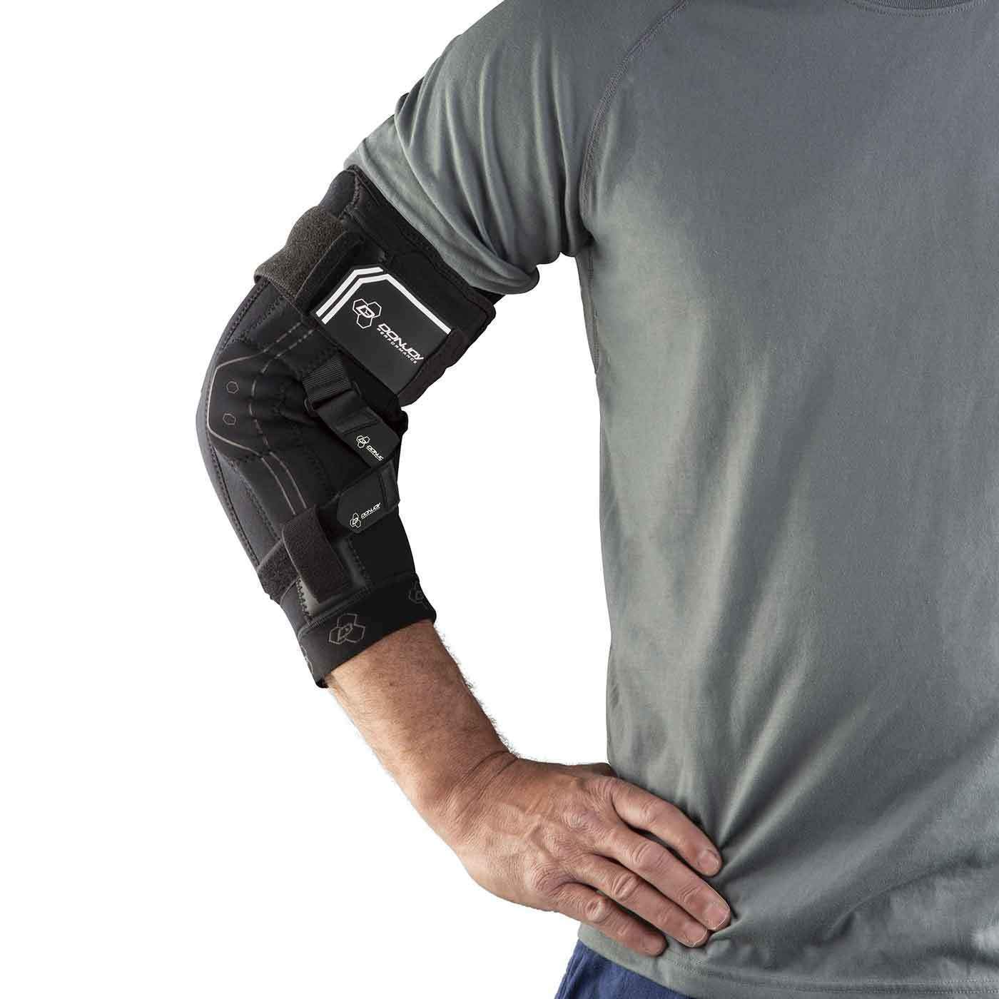 DonJoy Performance Bionic Elbow Brace II - Large - Maximum Hinged Support for Elbow Hyperextension, UCL, Tommy John Ligament Injury, Dislocated Elbow for Football, Lacrosse, Rugby, Basketball