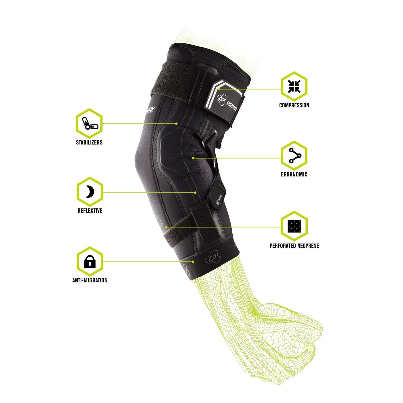 DonJoy Performance Bionic Elbow Brace II - Large - Maximum Hinged Support for Elbow Hyperextension, UCL, Tommy John Ligament Injury, Dislocated Elbow for Football, Lacrosse, Rugby, Basketball