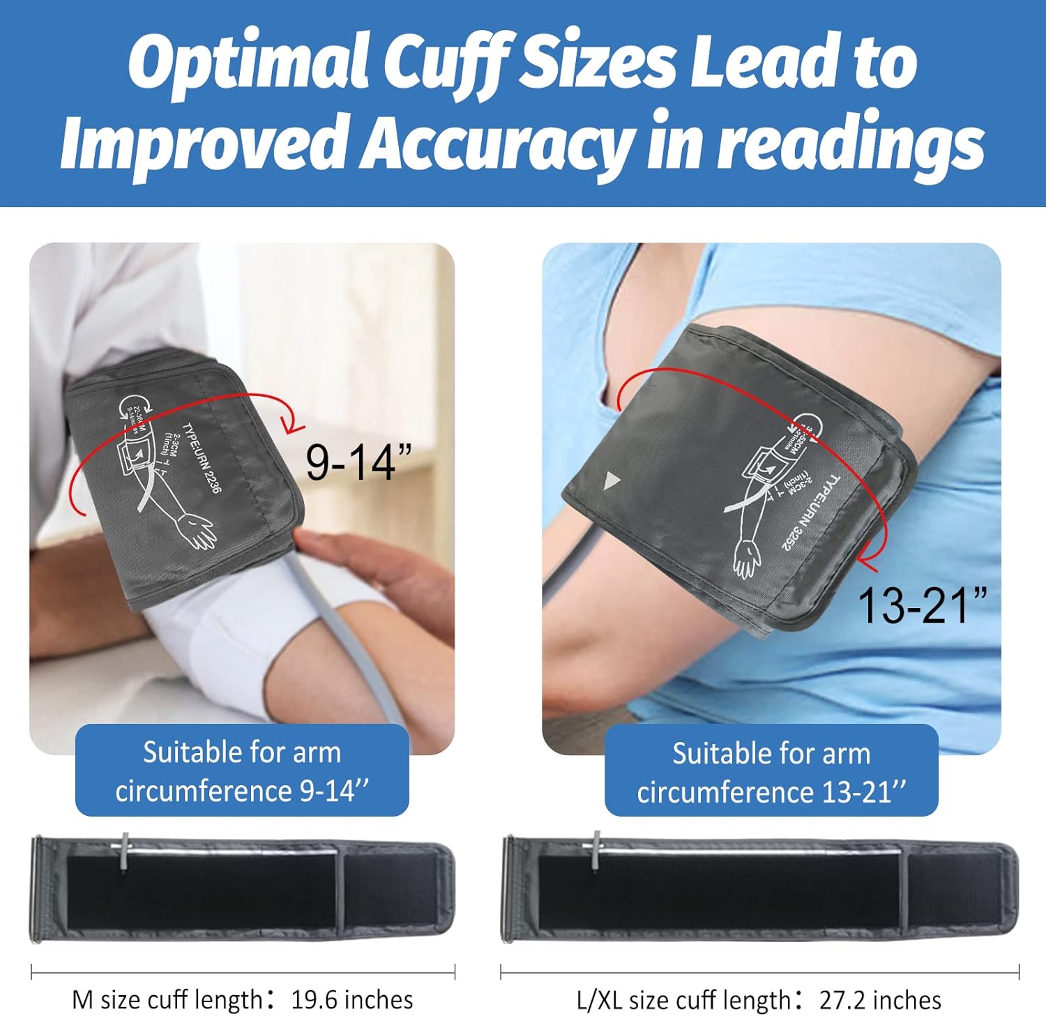 ELERA Blood Pressure Monitor with Two Cuffs - Extra Large Cuff 13-21 and Standard 9-14, Accurate Automatic BP Machine with Large Screen, USB Cable and 4 AAA Batteries - Ideal for Home Use