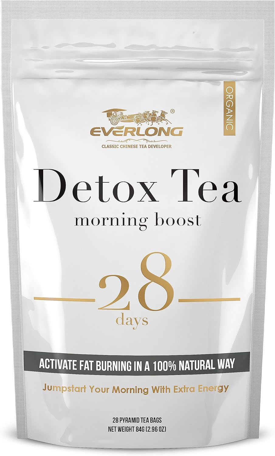 EVERLONG Morning Boost Tea 28 Day Ultimate Teatox - Boost Your Energy, Restore Your Body Natural Balance (28 Tea Bags)