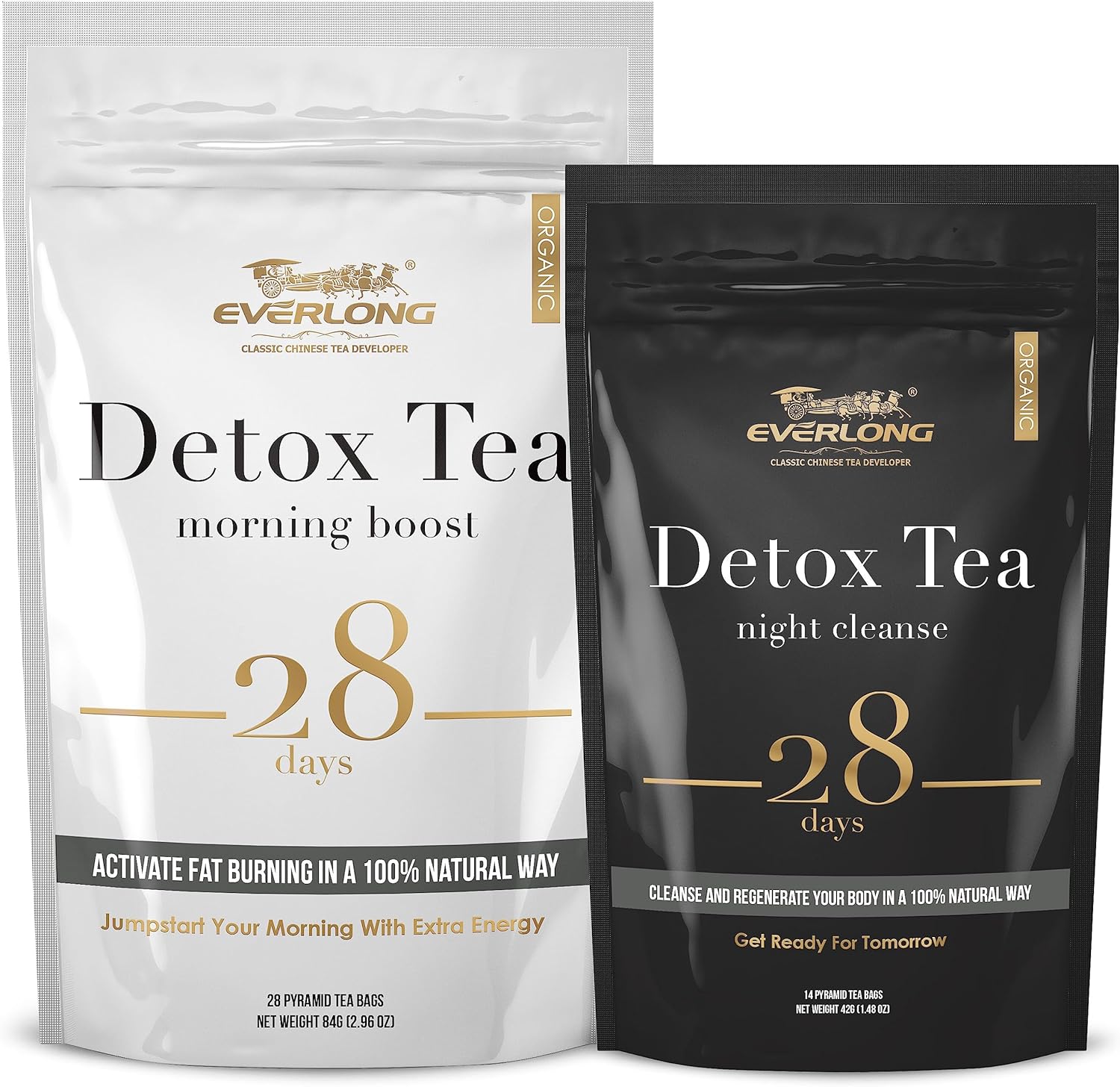 EVERLONG Morning Boost Tea 28 Day Ultimate Teatox - Boost Your Energy, Restore Your Body Natural Balance (28 Tea Bags)