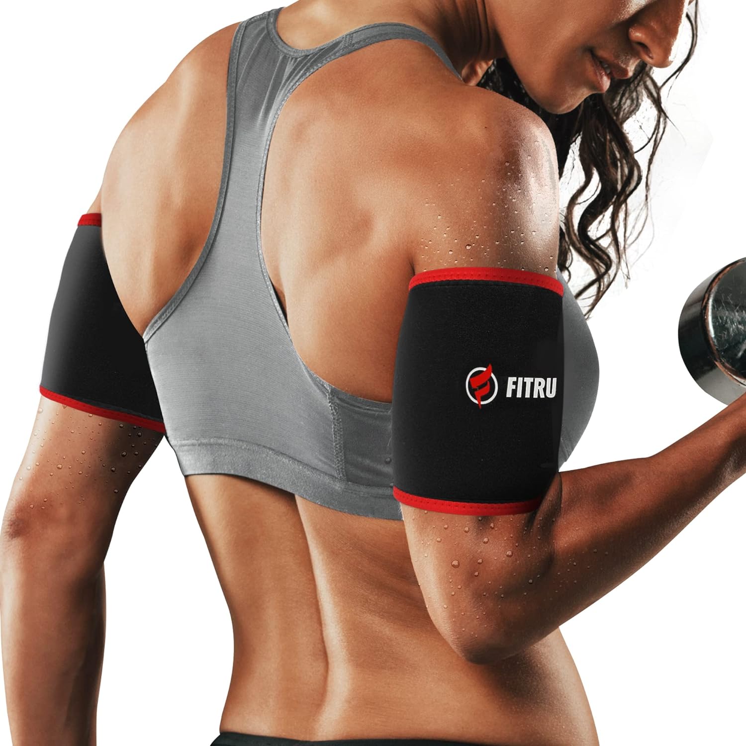 Fitru Premium Arm Trimmers for Men Women | Sauna Arm Wraps for Flabby Arms Increasing Heat Sweat During Exercise
