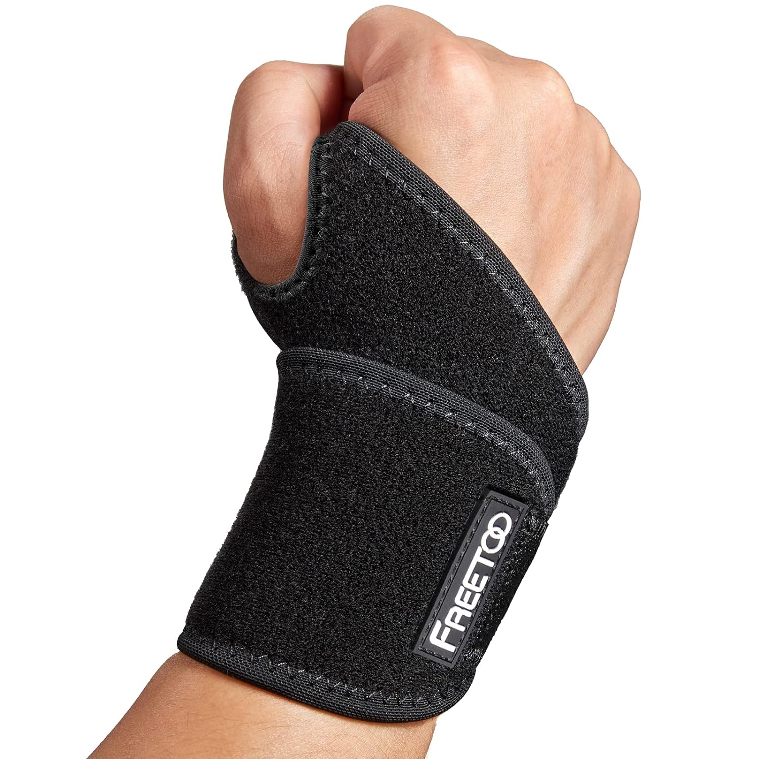 FREETOO 2 Pack Wrist Brace for Carpal Tunnel Relief for Night Support, Compression Wrist Supports at Work for Women Men, Adjustable Splint Fit Right Left Hand for Arthritis Tendonitis