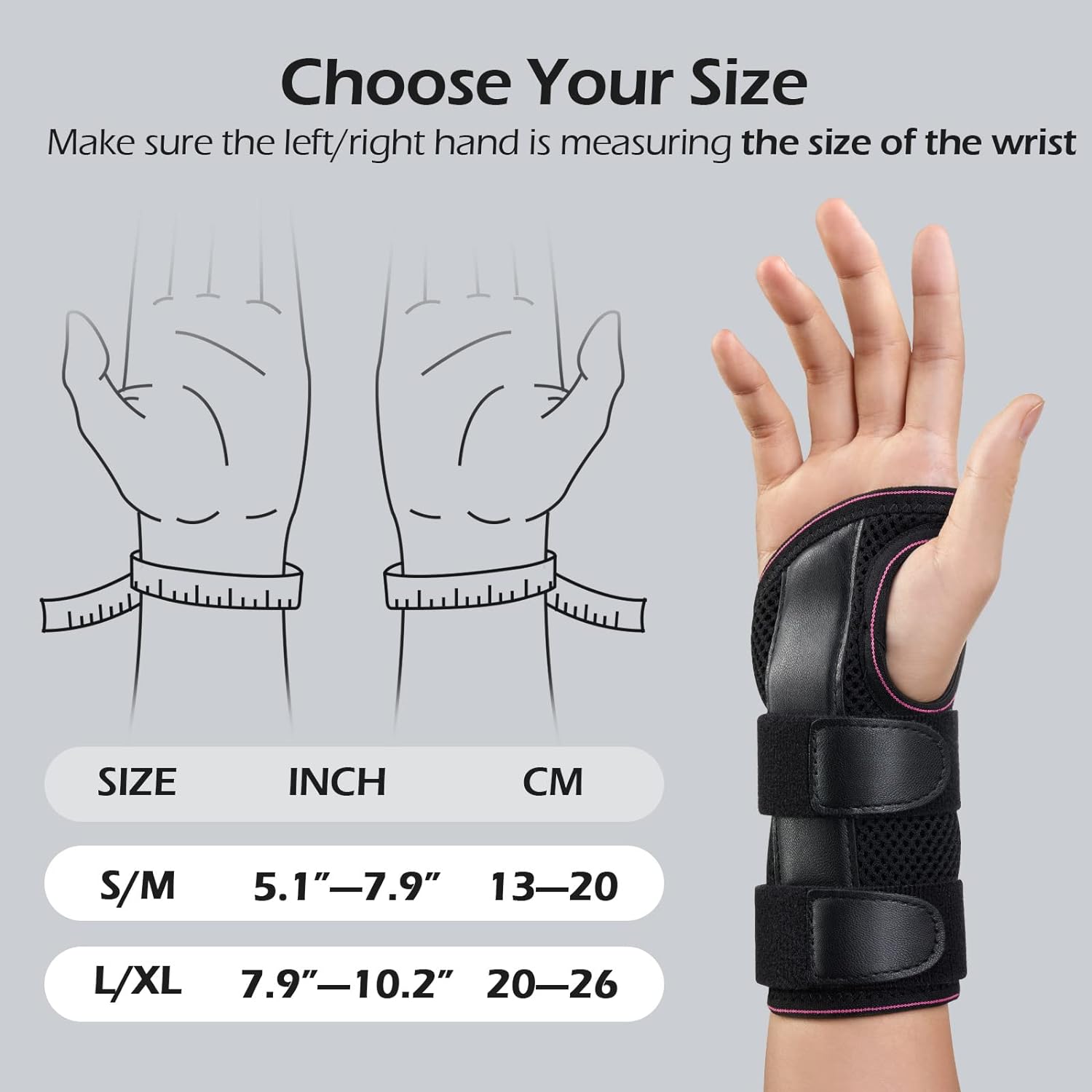 FREETOO Wrist Brace for Carpal Tunnel Relief Night Support , Maximum Support Brace with 3 Stays for Women Men , Adjustable Wrist Support Splint for Right Left Hands for Tendonitis, Arthritis ,