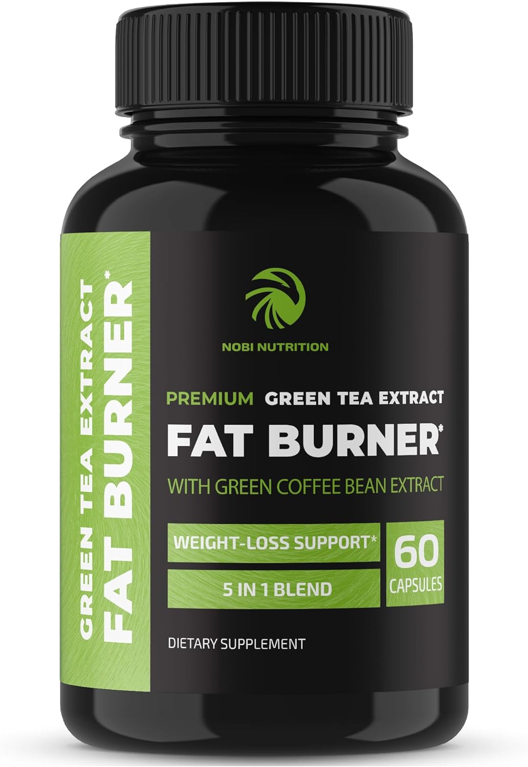 Green Tea Weight Loss Pills with Green Coffee Bean Extract | Belly Fat Burner, Metabolism Booster, Appetite Suppressant for Women Men | 45% EGCG | Vegan, Gluten-Free Supplement | 60 Capsules