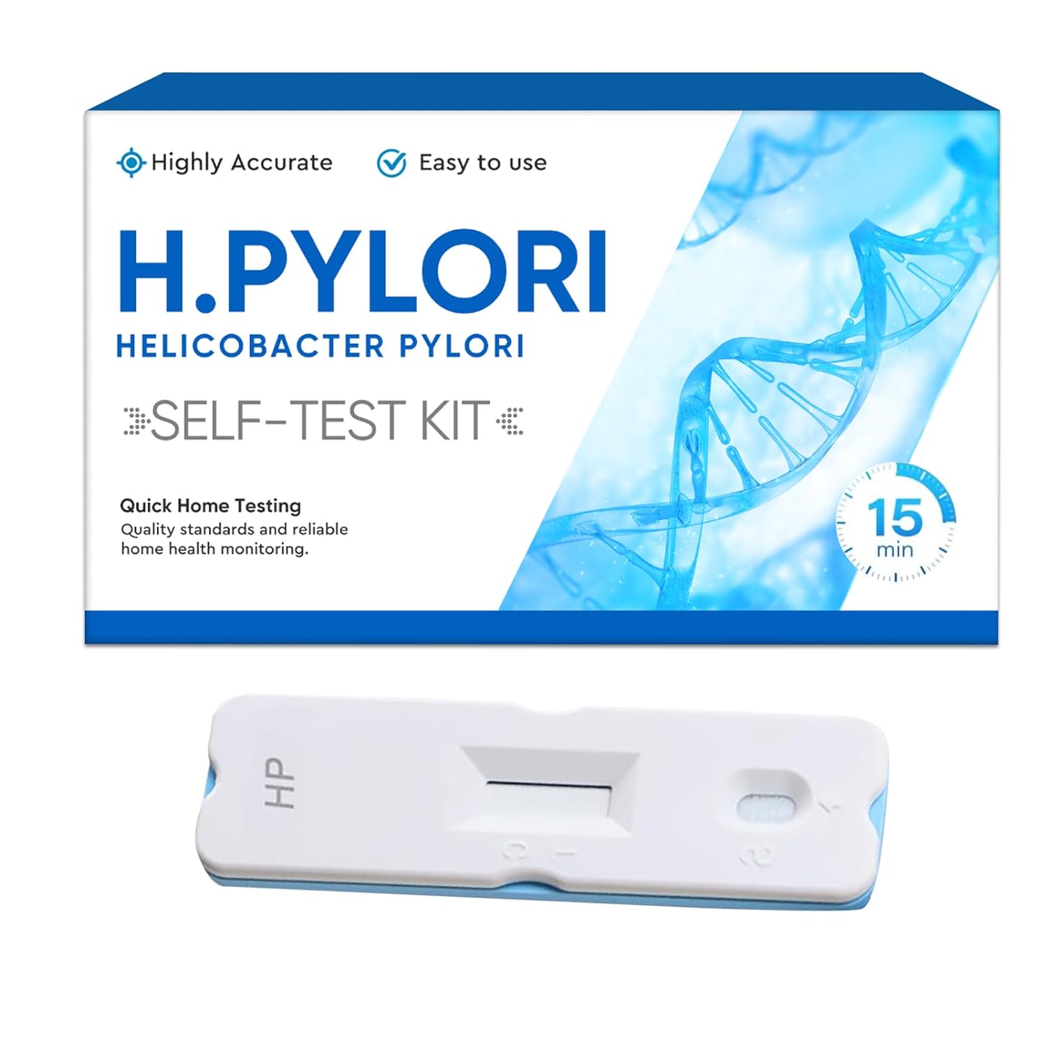 H Pylori Test Kit, Helicobacter Pylori Test Kits at Home - Tests H. Pylori Test Kits, h-Pylori Self-Test for Home Use, Easy to Use and Read, Result in 10-15 mins