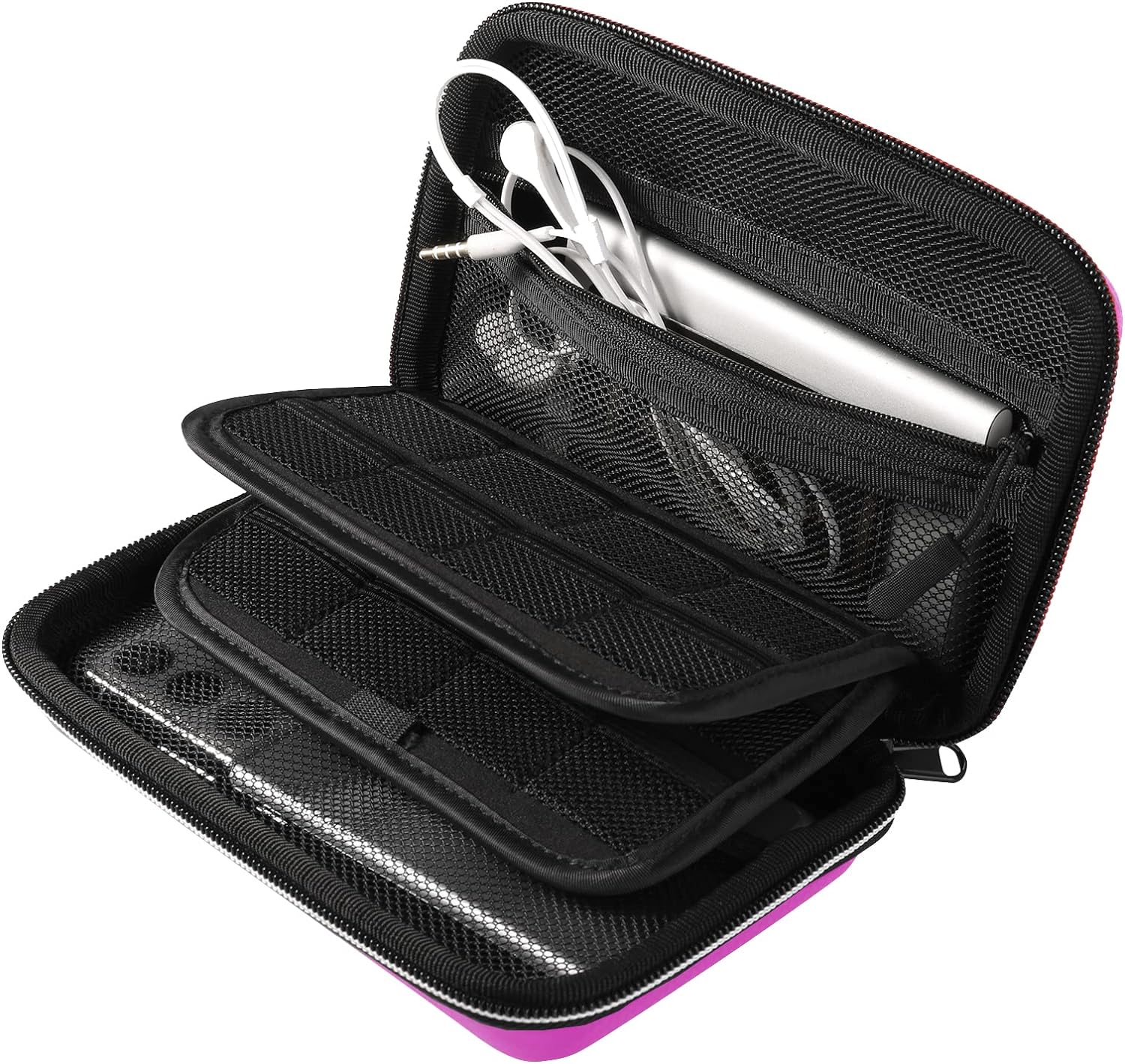 Hard Shell Diabetic Supplies Travel Case Storage Bag Organizer with Handle for Diabetes Testing Kit, Blood Glucose Monitor, Insulin Syringe, Test Strips, Lancets, Pen Needles, Medication (Pink)