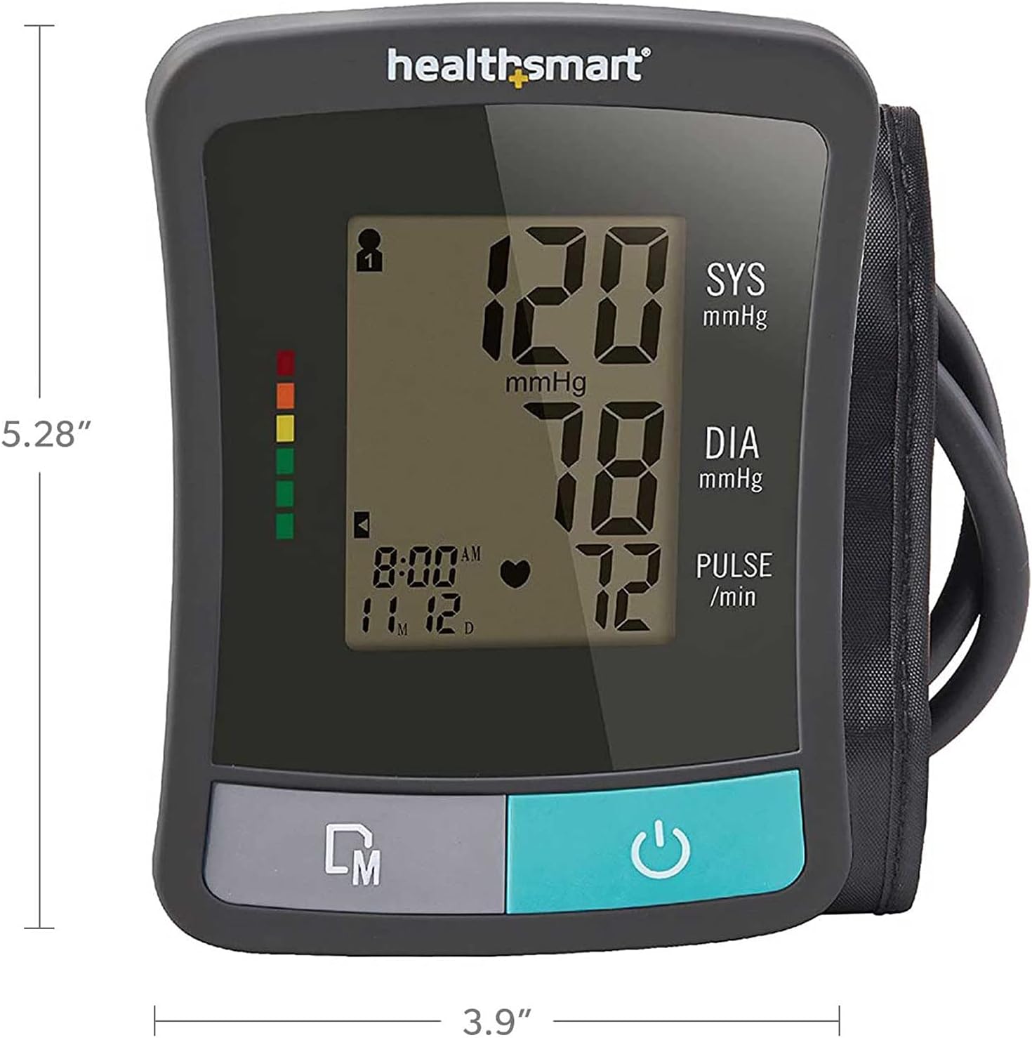 HealthSmart Digital Premium Blood Pressure Monitor with Automatic Upper Arm Cuff that Displays Blood Pressure, Pulse Rate and Irregular Heartbeat, Stores up to 120 Readings for 2 Users