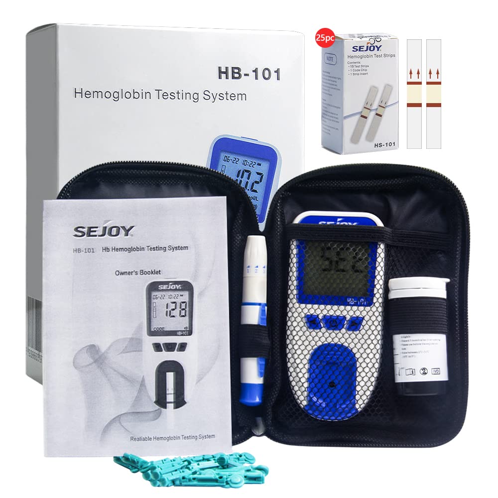 Home Use Hb System Hemoglobin Meter Hemoglobin Test Kit Meter +25 Strips + 25 Lancets