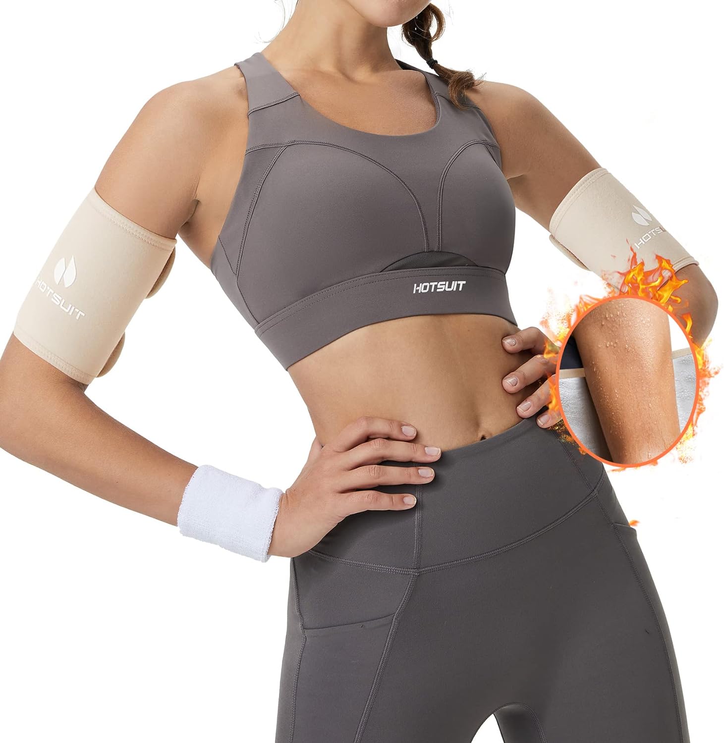 HOTSUIT Arm Trimmers for Women Sauna Sweat Arm Bands Adjustable Slimmer Arm Wraps