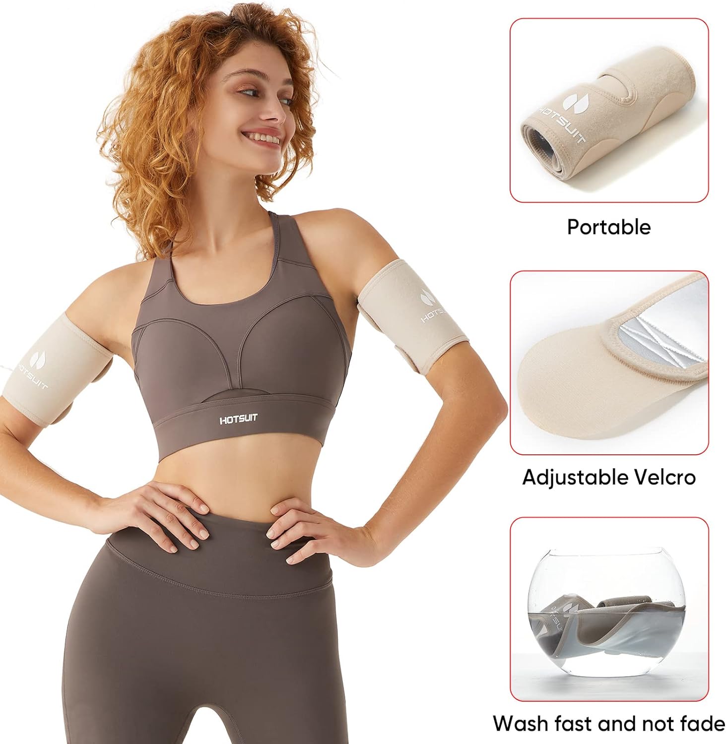 HOTSUIT Arm Trimmers for Women Sauna Sweat Arm Bands Adjustable Slimmer Arm Wraps