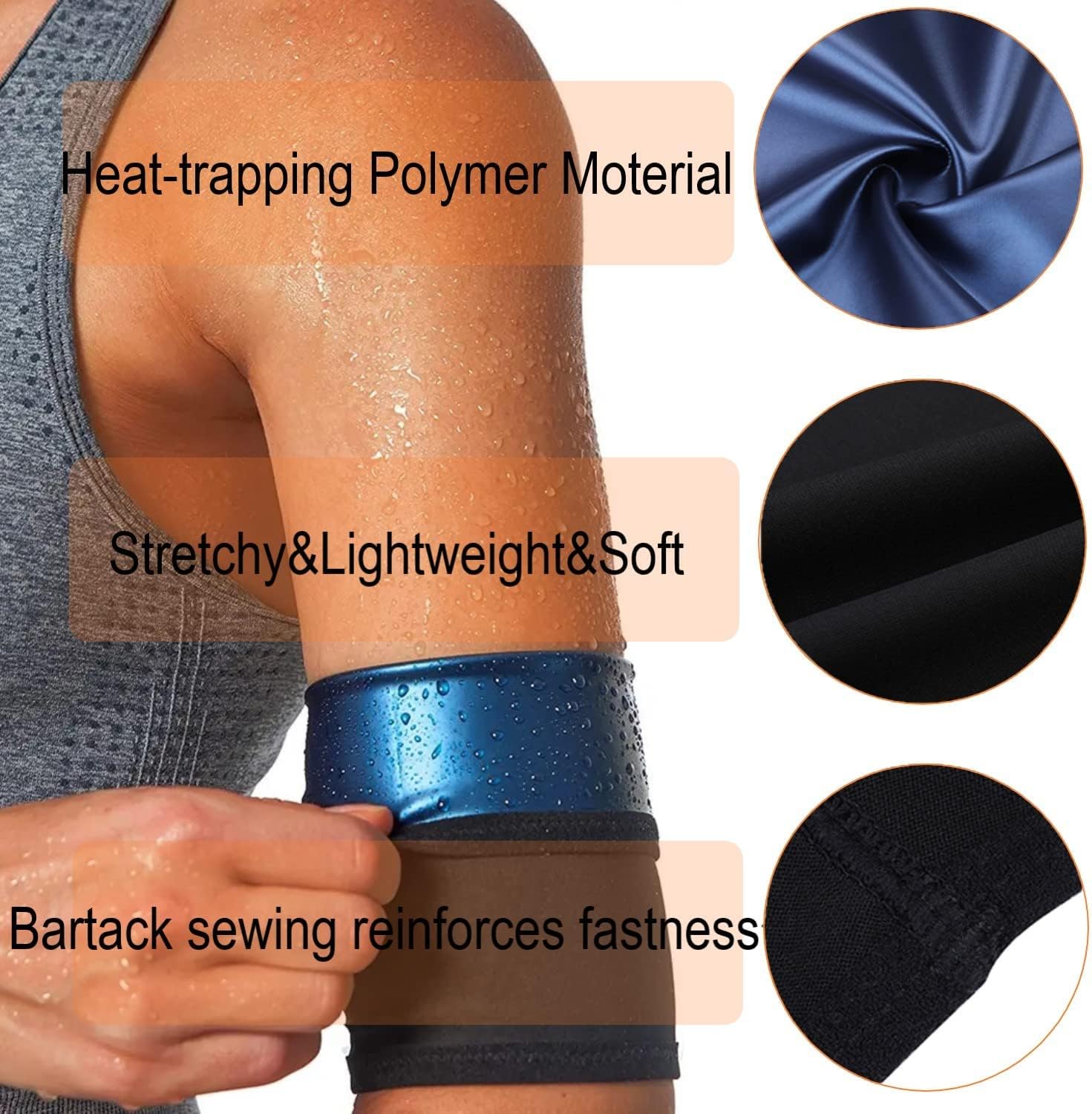 huiming Womens Arm Trimmers Compression Sleeve Sweat Bands Slimmers for Workout Sport