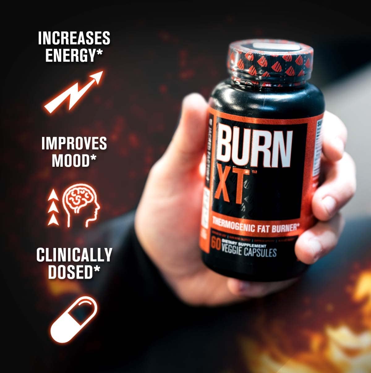 Jacked Factory Burn XT Thermogenic Fat Burner Lean PM Nighttime Weight Loss Supplement for Men Women 60 Veggie Diet Pills