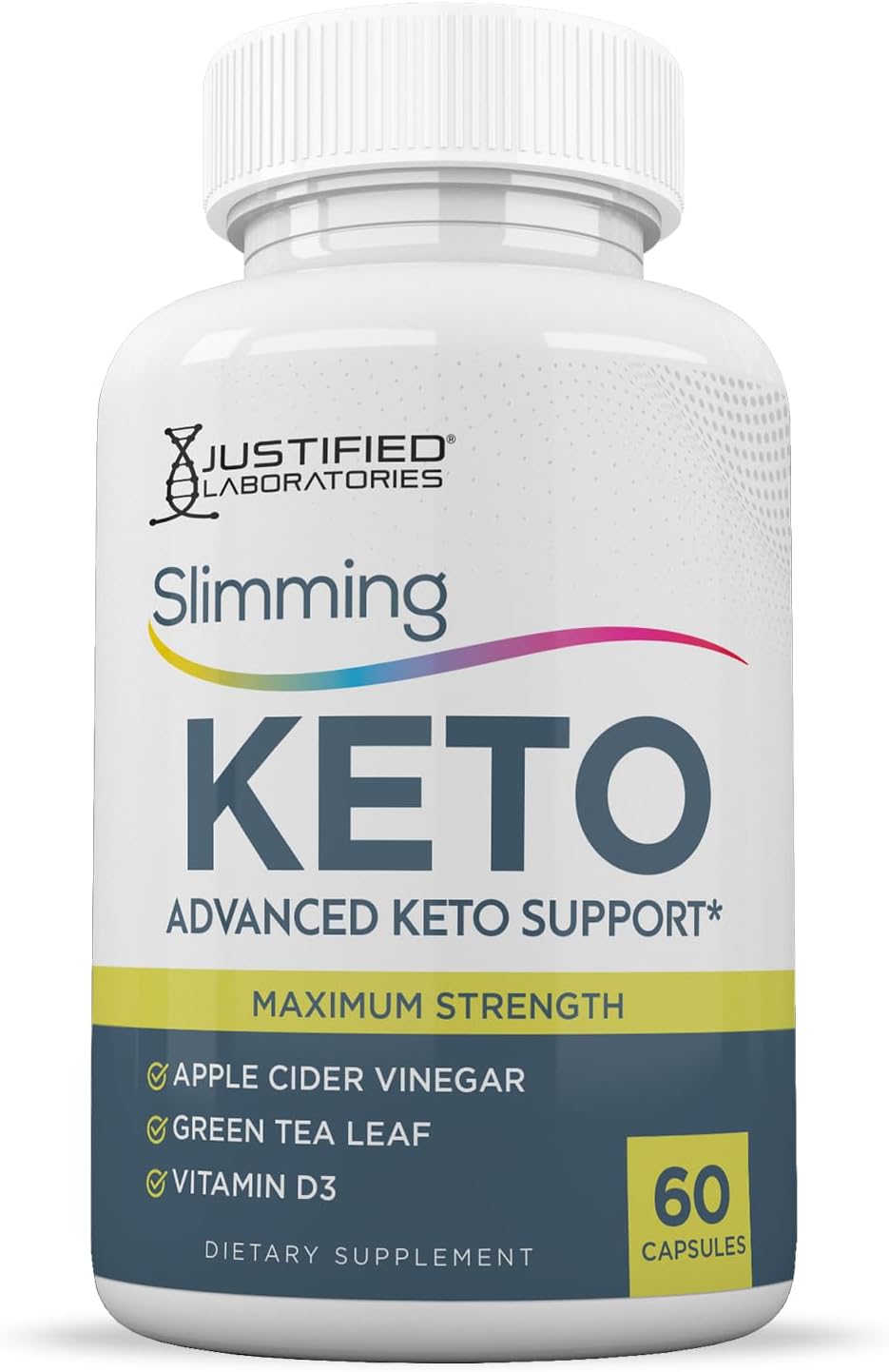 Justified Laboratories Slimming Keto ACV Pills 1275MG Formulated with Apple Cider Vinegar Keto Support Blend Alternative to Gummies 60 Capsules