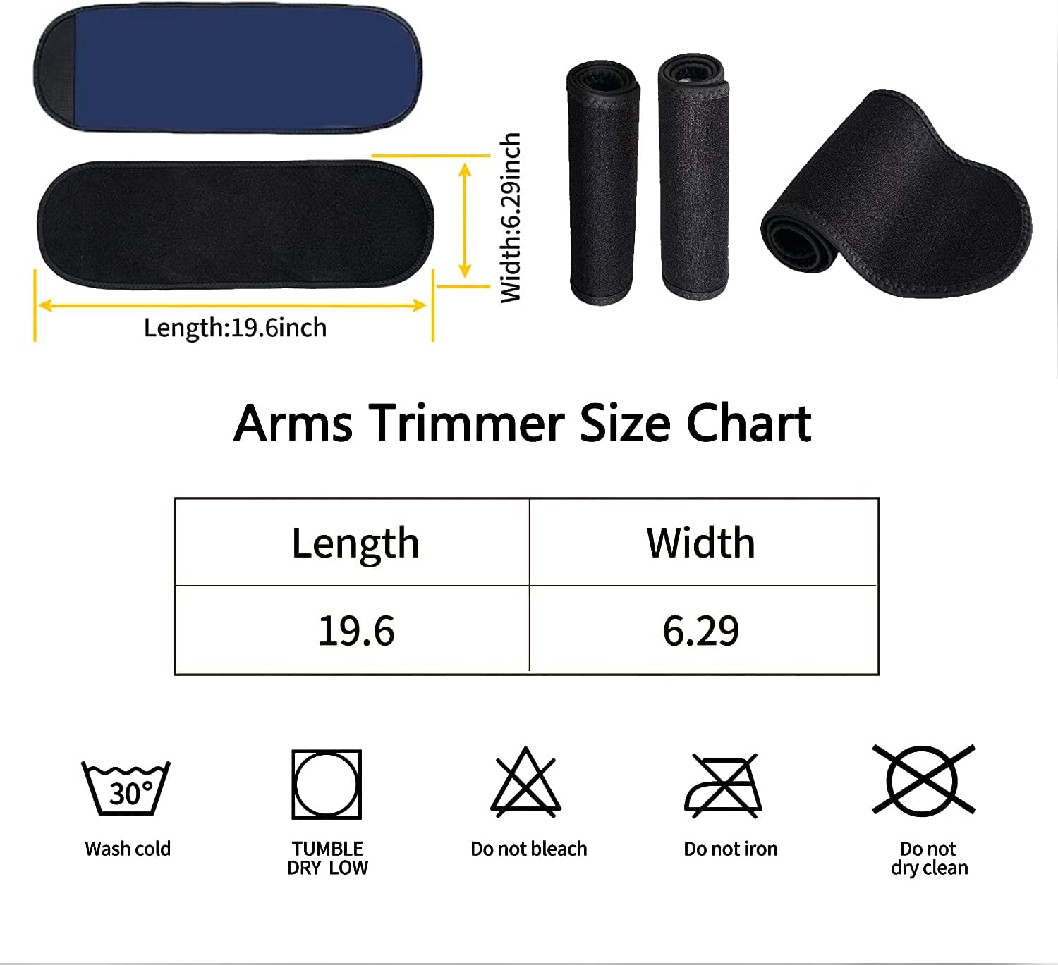 Lancsdom Arm Trimmers for Women  Men,Sauna Sweat Arm Trainer,Adjustable Sweat Arm Shaper Bands(a pair), Black