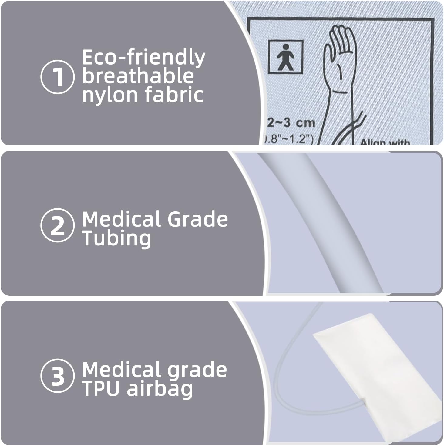 Large Blood Pressure Cuff, 8.7”-16.5” (22-42CM) BP Cuff Compatible with Omron BP Monitor, Replacement XL Cuff for Adult Big Arm, 5 Connectors