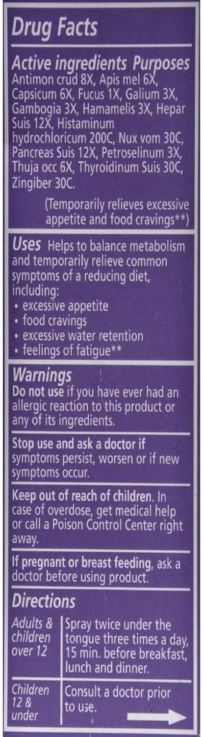 Liddell Homeopathic Weight Loss Formula, X-Large, 1 Fluid Ounce