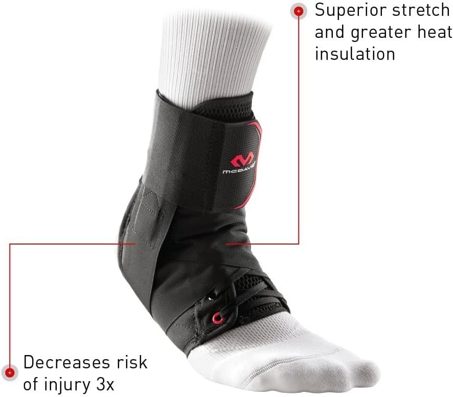 McDavid Ankle Brace with Straps, Maximum Support, Comfortable Compression Breathable Design