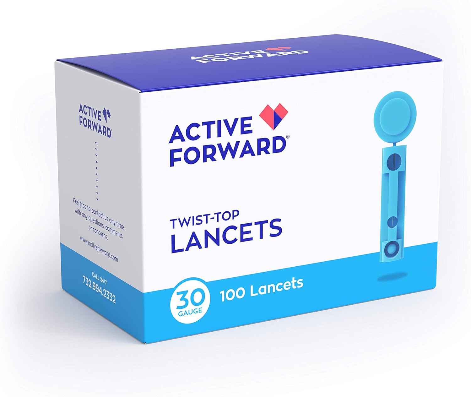 Microlet Lancing Device + 100 Active Forward 30g Lancets
