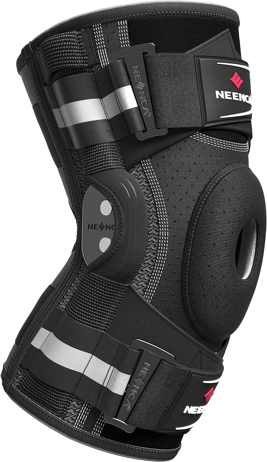 NEENCA Professional Knee Brace for Knee Pain, Hinged Knee Support with Patented X-Strap Fixing System, Strong Stability for Pain Relief, Arthritis, Meniscus Tear, ACL, Runner, Sport - FSA/HSA APPROVED