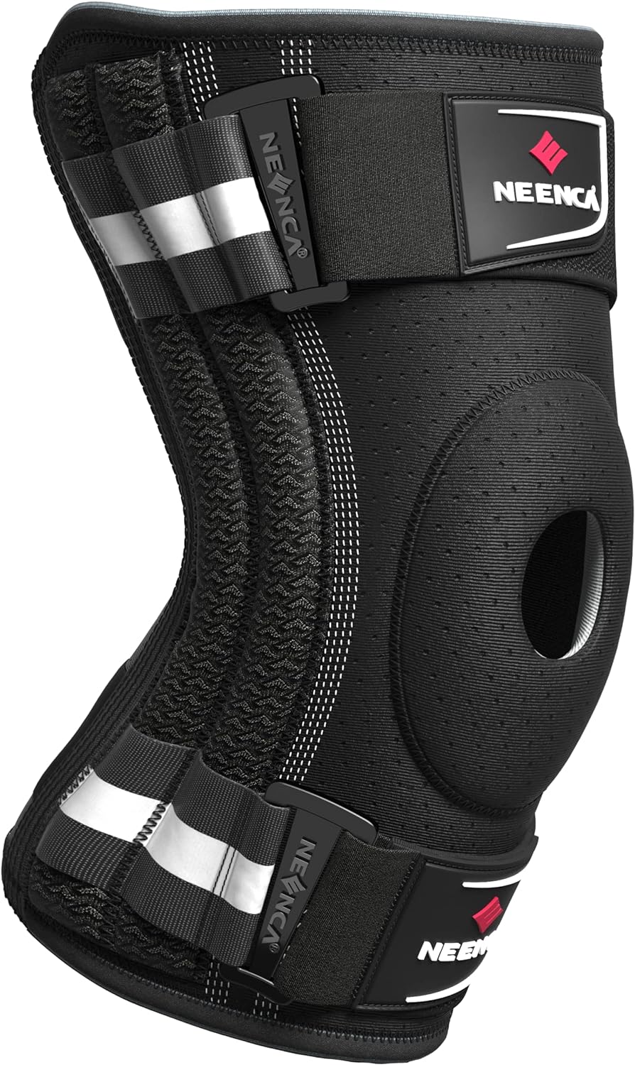 NEENCA Professional Knee Brace for Knee Pain, Knee Support with Side Spring Stabilizers, Stability and Support for Arthritis, Meniscus Tear, ACL,PCL, Runner, Sports, Knee Pain Relief- FSA/HSA Approved