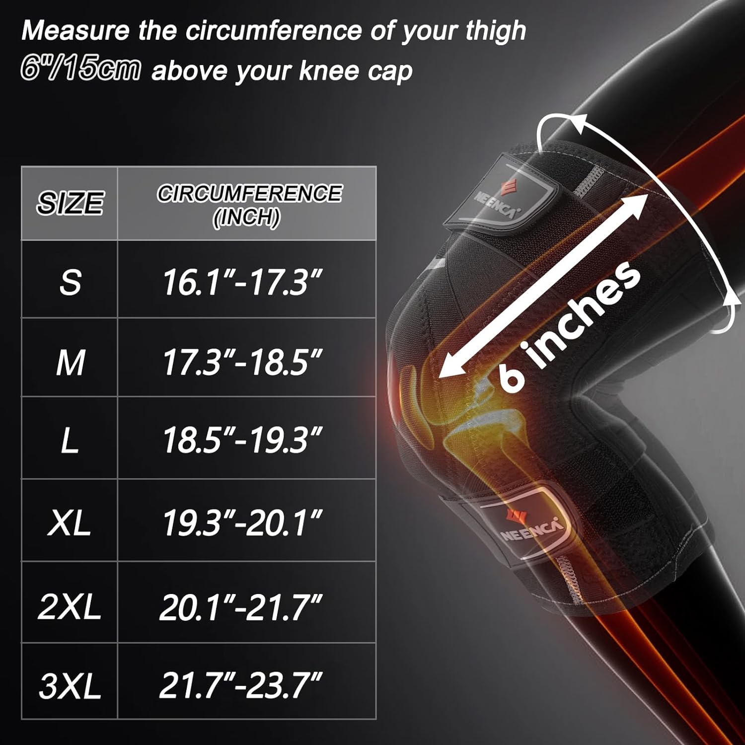 NEENCA Professional Knee Brace for Knee Pain, Knee Support with Side Spring Stabilizers, Stability and Support for Arthritis, Meniscus Tear, ACL,PCL, Runner, Sports, Knee Pain Relief- FSA/HSA Approved