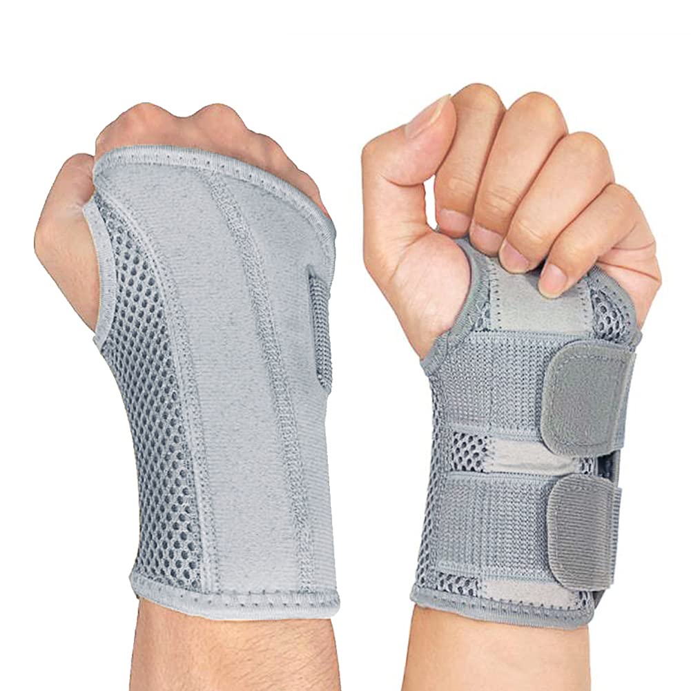 NuCamper Wrist Brace Carpal Tunnel Right Left Hand for Men Women Pain Relief, Night Wrist Sleep Supports Splints Arm Stabilizer with Compression Sleeve Adjustable Straps,for Tendonitis Arthritis