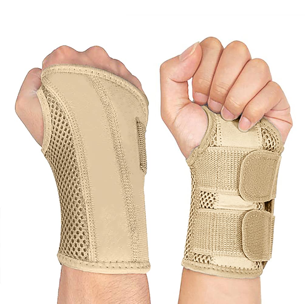 NuCamper Wrist Brace Carpal Tunnel Right Left Hand for Men Women Pain Relief, Night Wrist Sleep Supports Splints Arm Stabilizer with Compression Sleeve Adjustable Straps,for Tendonitis Arthritis