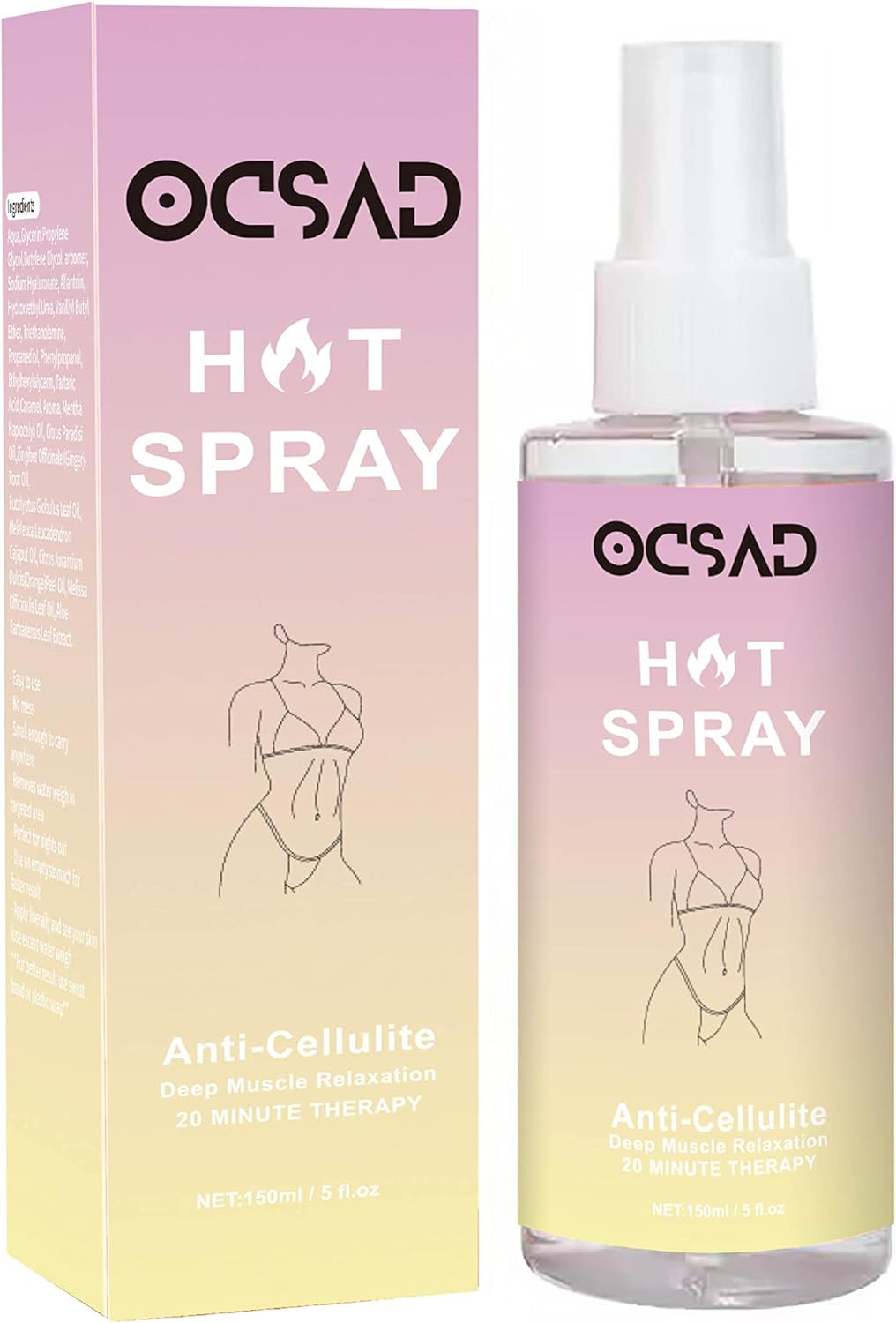 Ocsad Natural Slimming Organic Fat Burner Weight Loss Anti Cellulite Spray